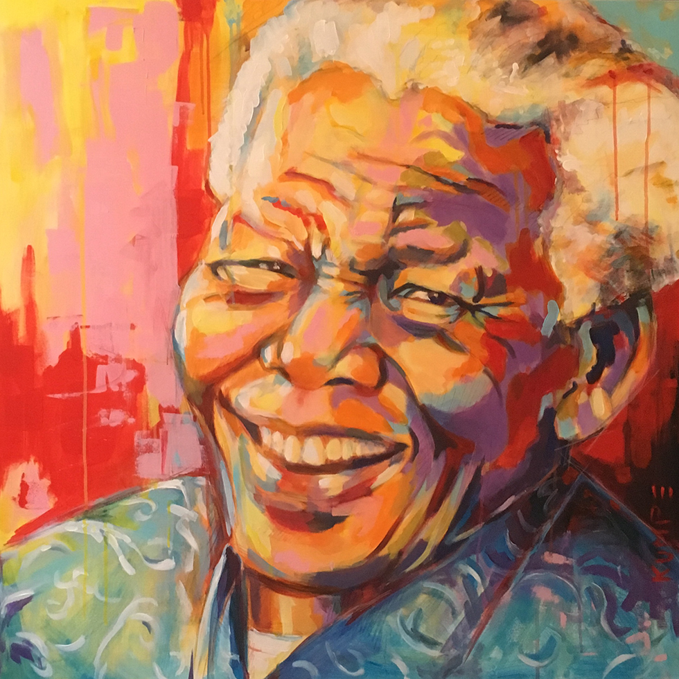 Nelson Mandela  Acryl auf Leinwand 100 x 100 cm