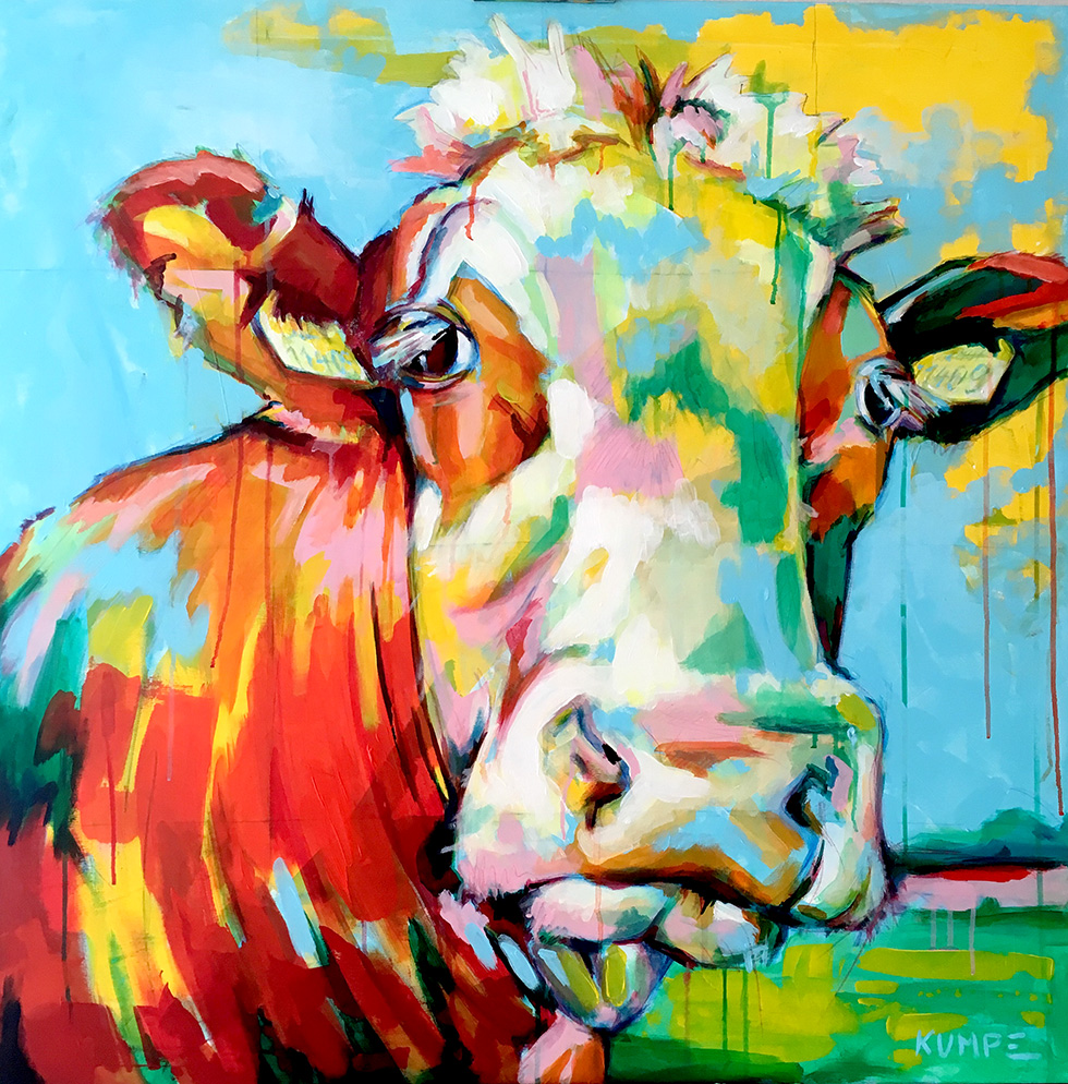 Kuh 1  Acryl auf Leinwand 100 x 100 cm