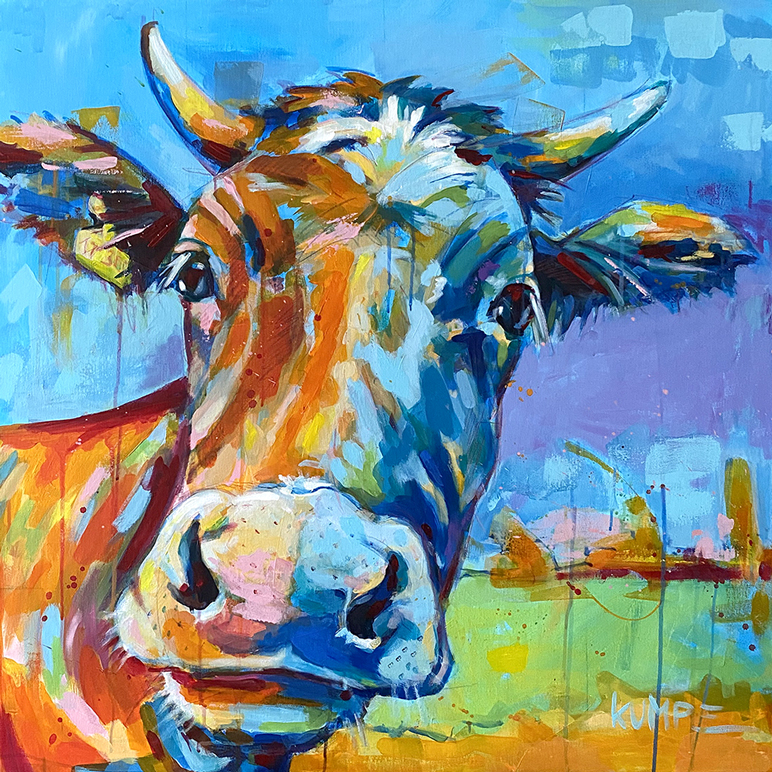Kuh 2  Acryl auf Leinwand 90 x 90 cm