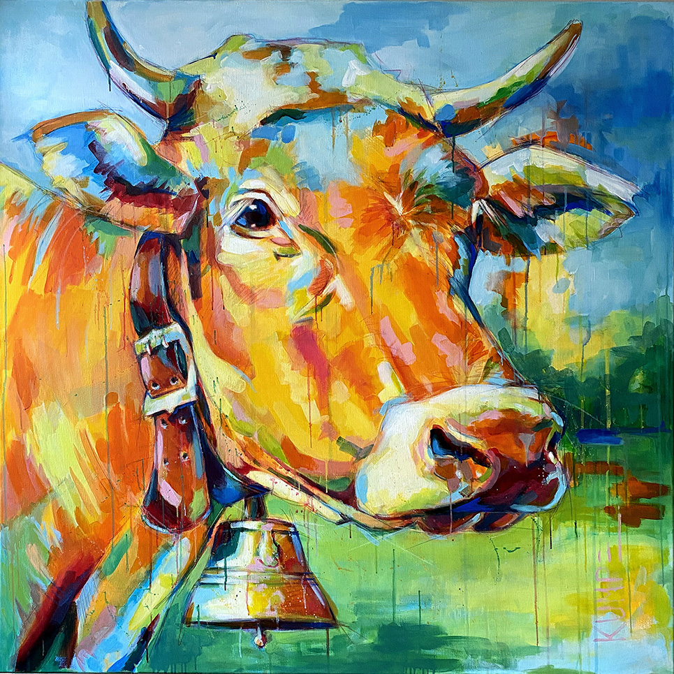 Kuh 6  Acryl auf Leinwand 120 x 120 cm