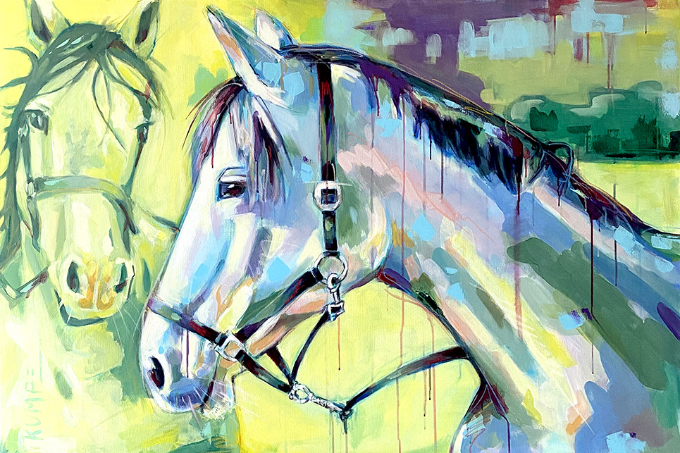 Schimmel Pferde  Acryl auf Leinwand 120 x 80 cm