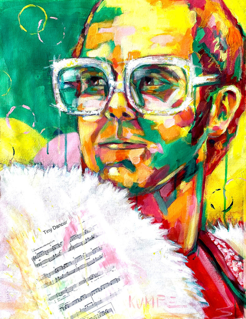 Elton John Acryl auf Leinwand ca. 50 x 65 cm